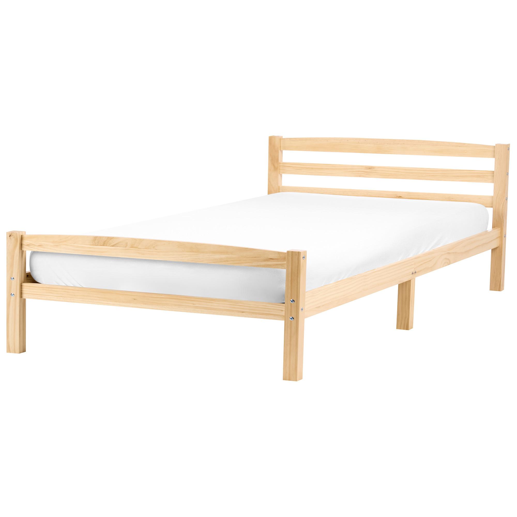 BETT mit Lattenrost 120/200 Kiefernholz Hellbraun Echallon - Hellbraun/Braun, Holz (120/200cm) - Beliani