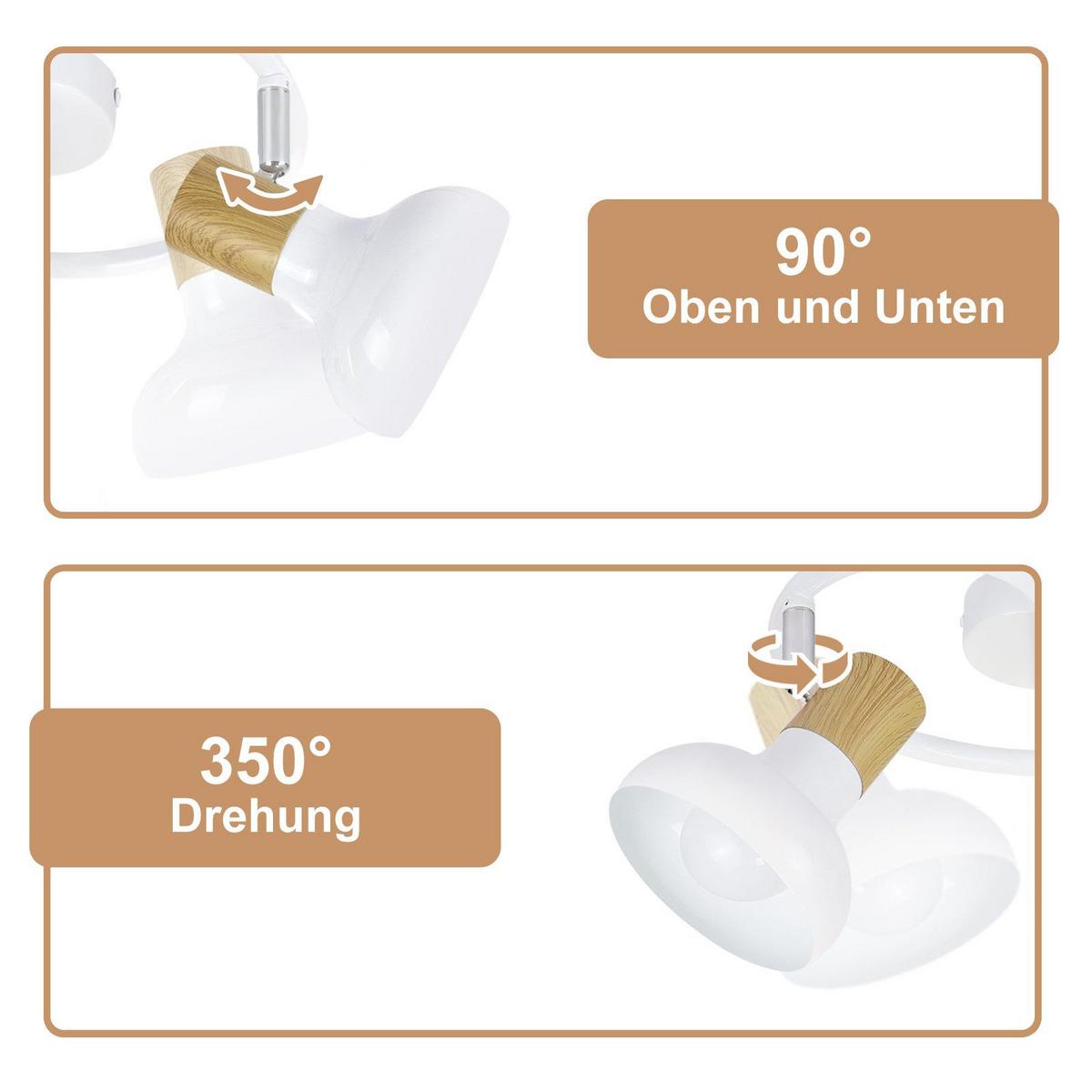 DECKENSTRAHLER Faulkner 3-flammig 25/25/15.5 cm - Weiß, Metall (25/25/15.5cm) - Nettlife