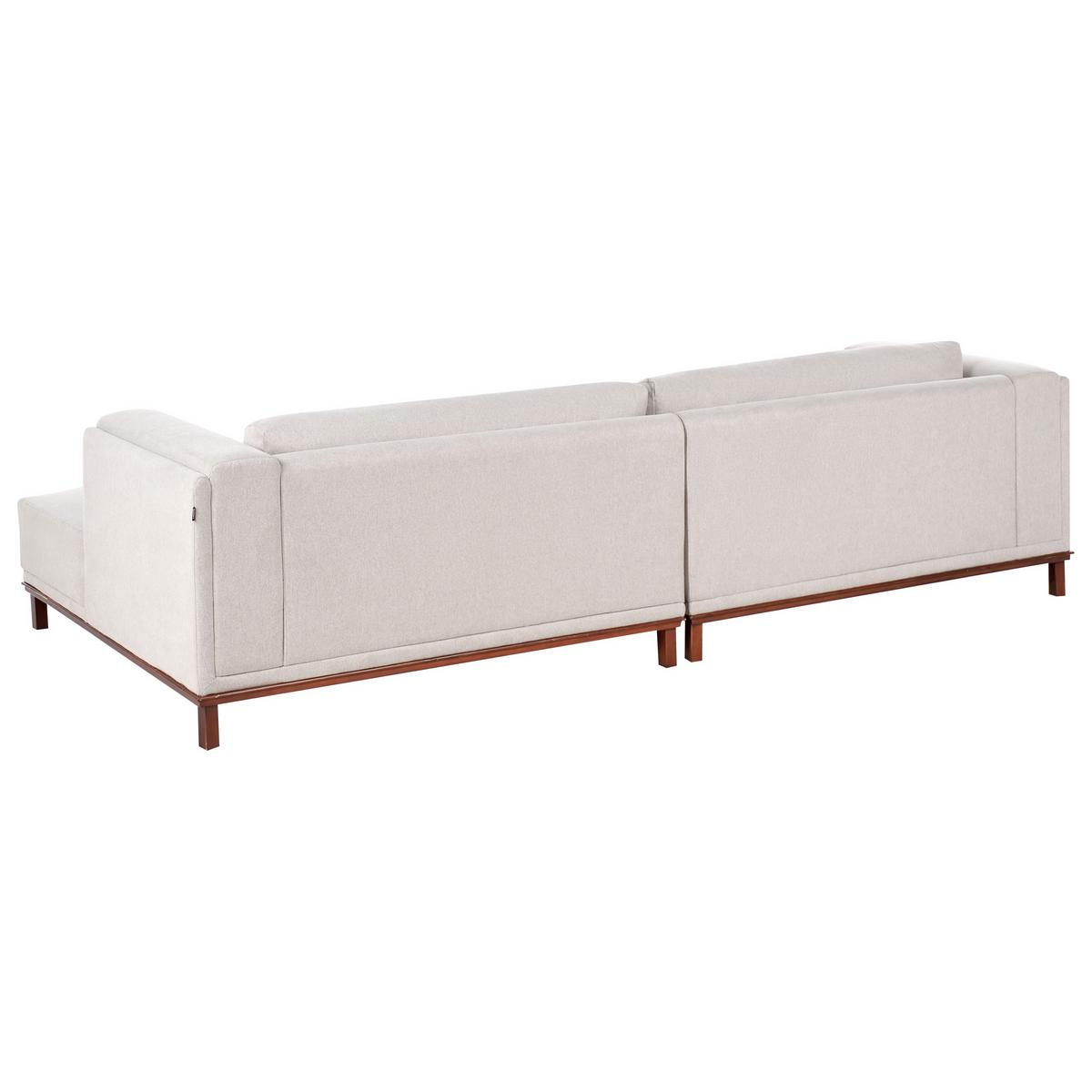 ECKSOFA 4-Sitzer Stoff Hellbeige linksseitig Veng - Hellbraun/Beige, Textil (310/155cm) - Beliani