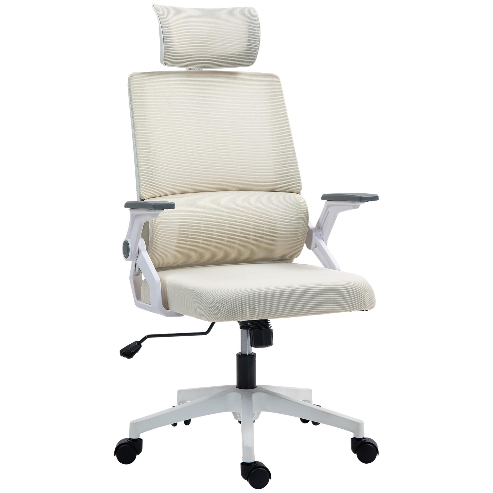 BÜROSTUHL Mesh Beige - Beige/Weiß, Kunststoff/Textil (61/121.5/60cm) - Vinsetto