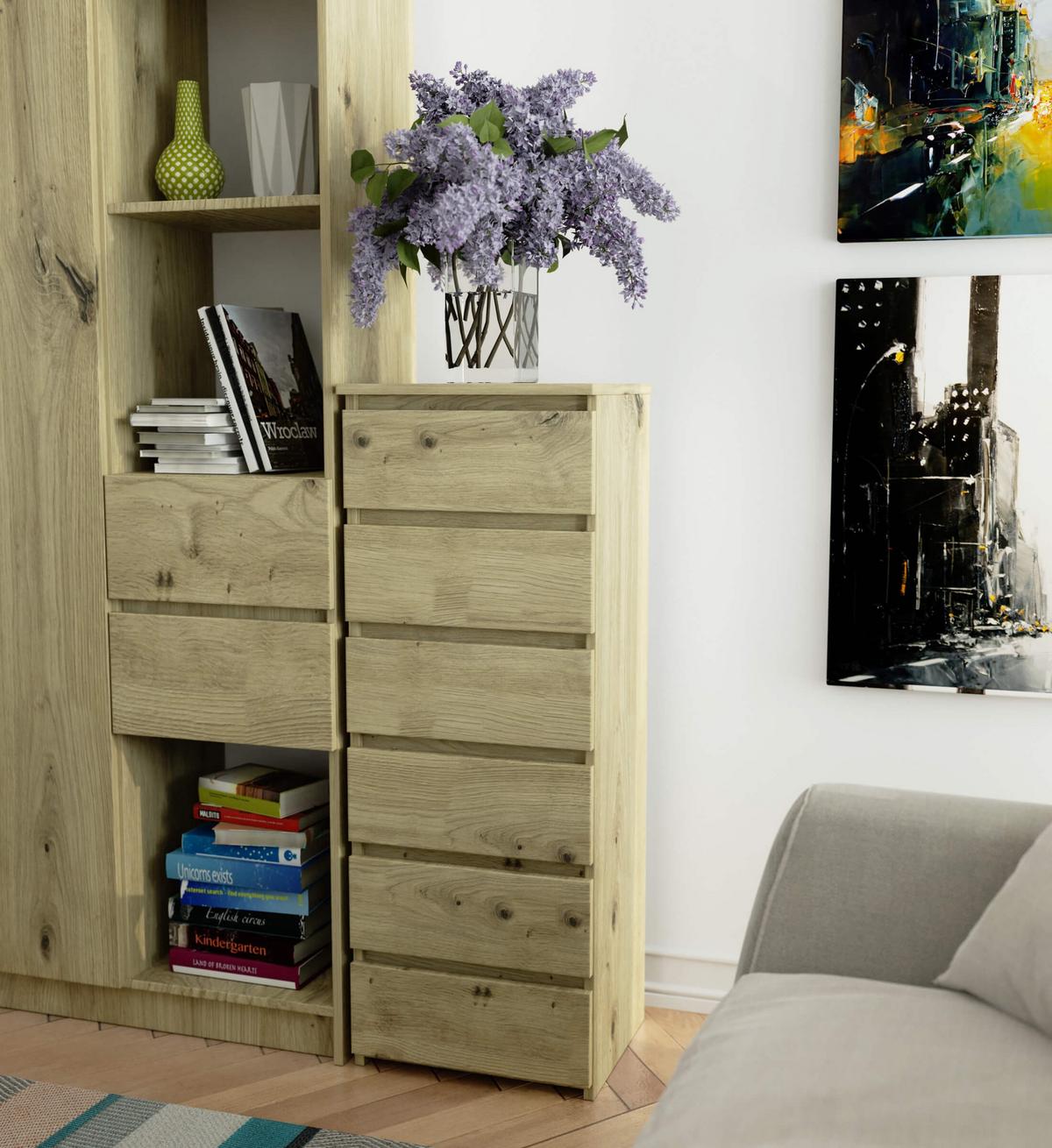 KOMMODE Eiche Artisan 109/40/35 - Eiche Artisan, Holzwerkstoff (40/109/35cm) - RAUMHIRSCH FURNITURE