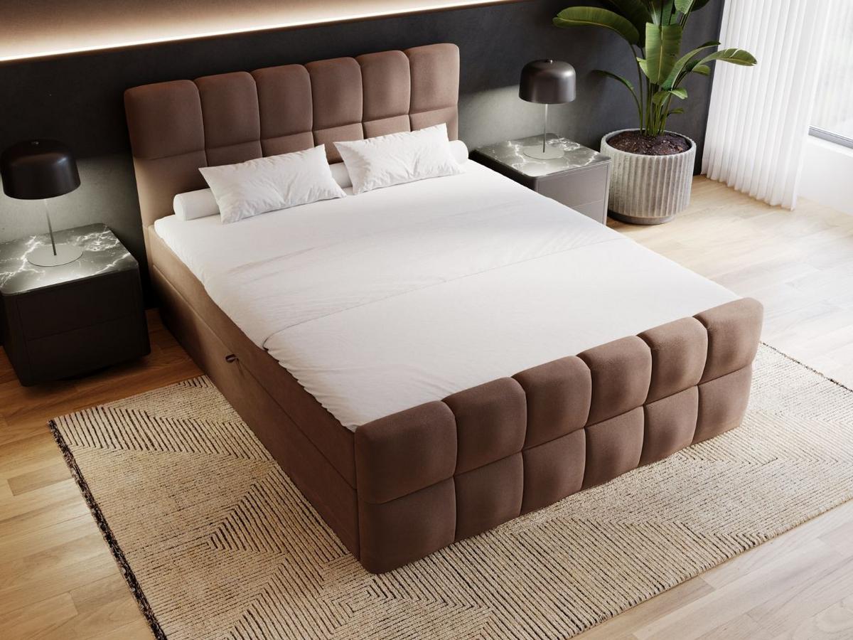 BOXBETT Alicante 140x200 Braun - Braun, Holz/Textil (140/200cm) - Graingold