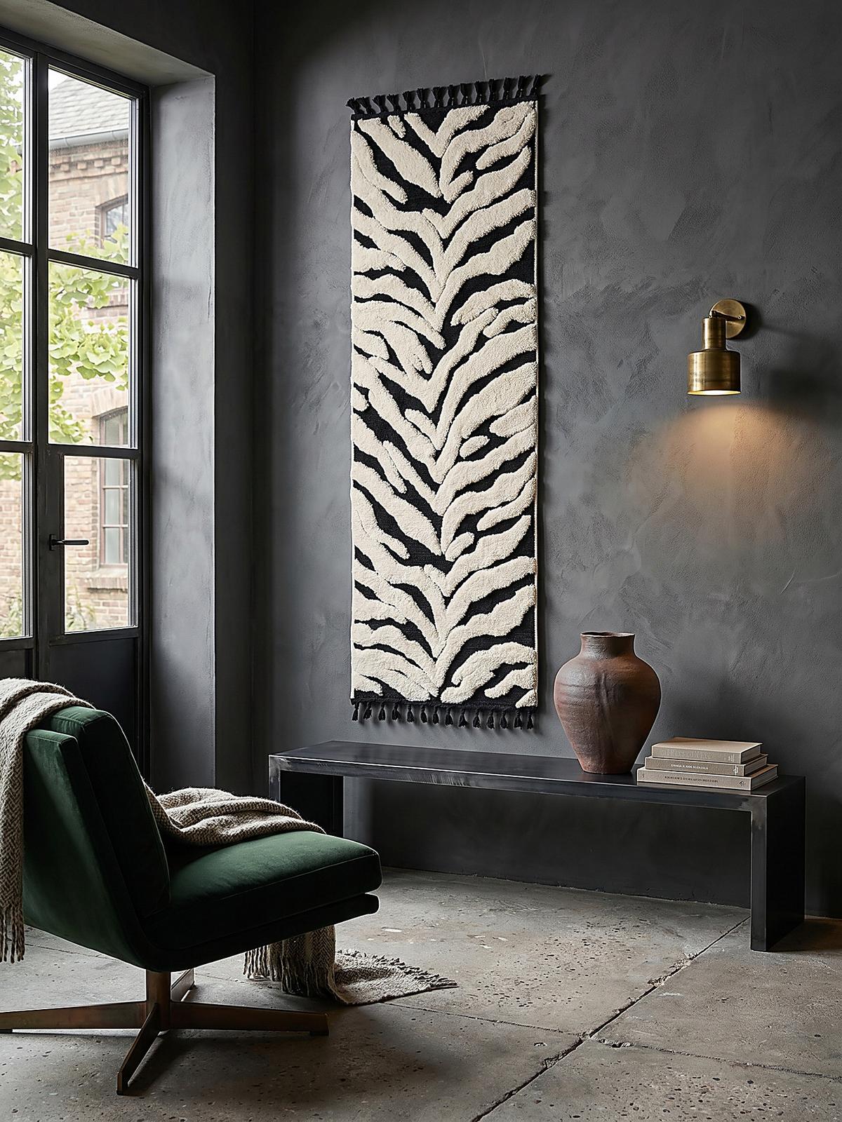 HOCHFLORTEPPICH mit Fransen MARA, mit Tier-Motiv, Beige, 80 x 300 cm - Beige, Textil (300/80cm) - KADIMA DESIGN