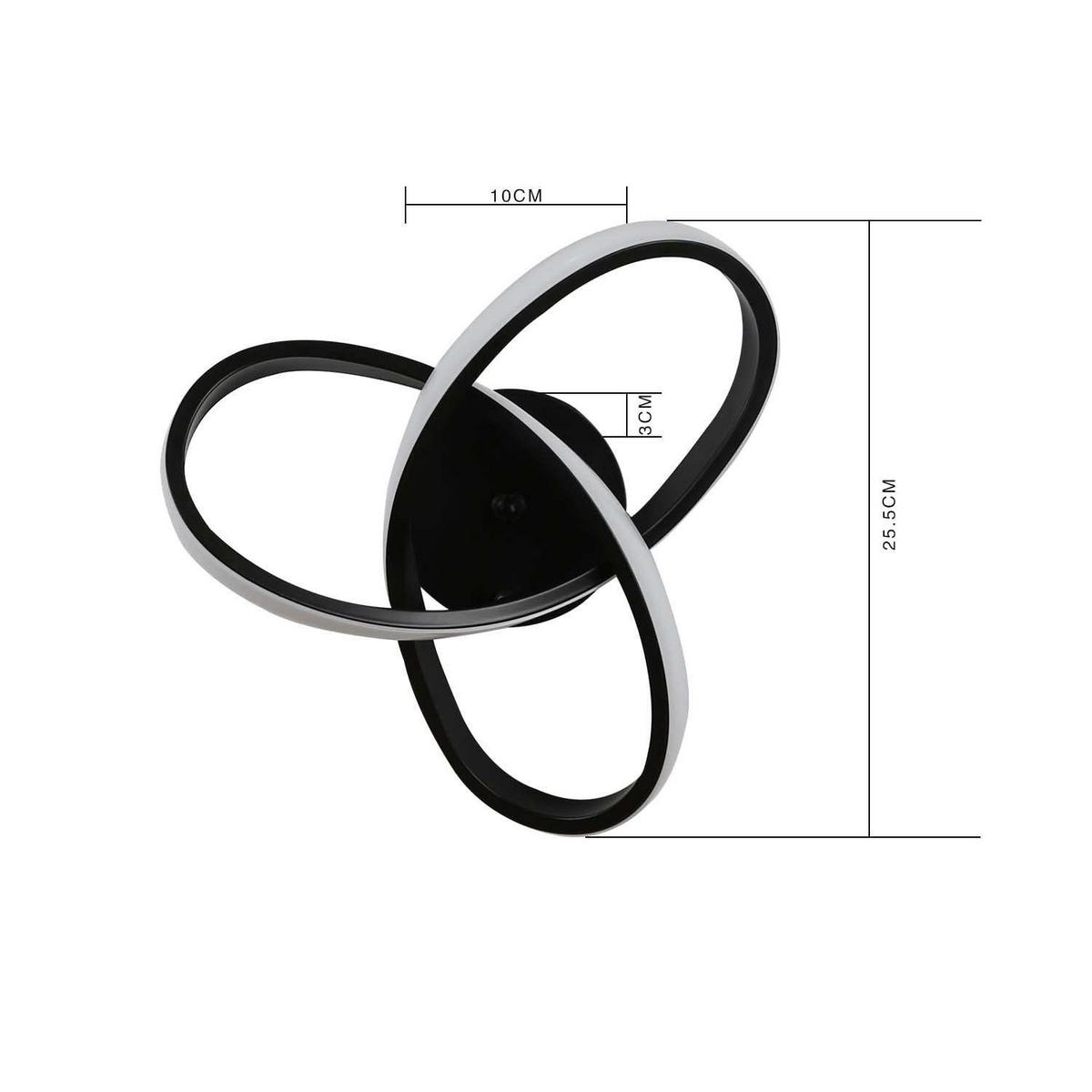 LED-DECKENLEUCHTE Möbius 25.5/25.5/12 cm - Schwarz, Kunststoff (25.5/25.5/12cm) - Nettlife