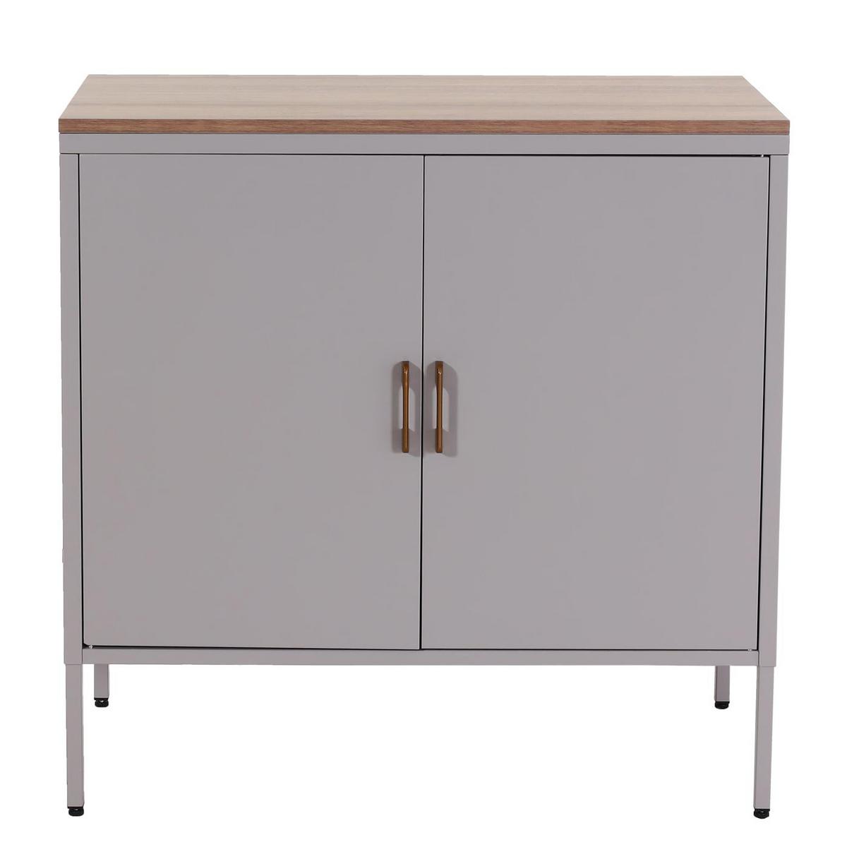 KOMMODE -2 Grau - Grau, Metall (90/90/40cm) - MCW