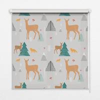 INNENROLLO - Fensterrollo - Rollo - 130x140 cm - Rehe im Wald - Braun, Kunststoff (130/140/0.5cm) - TULUP