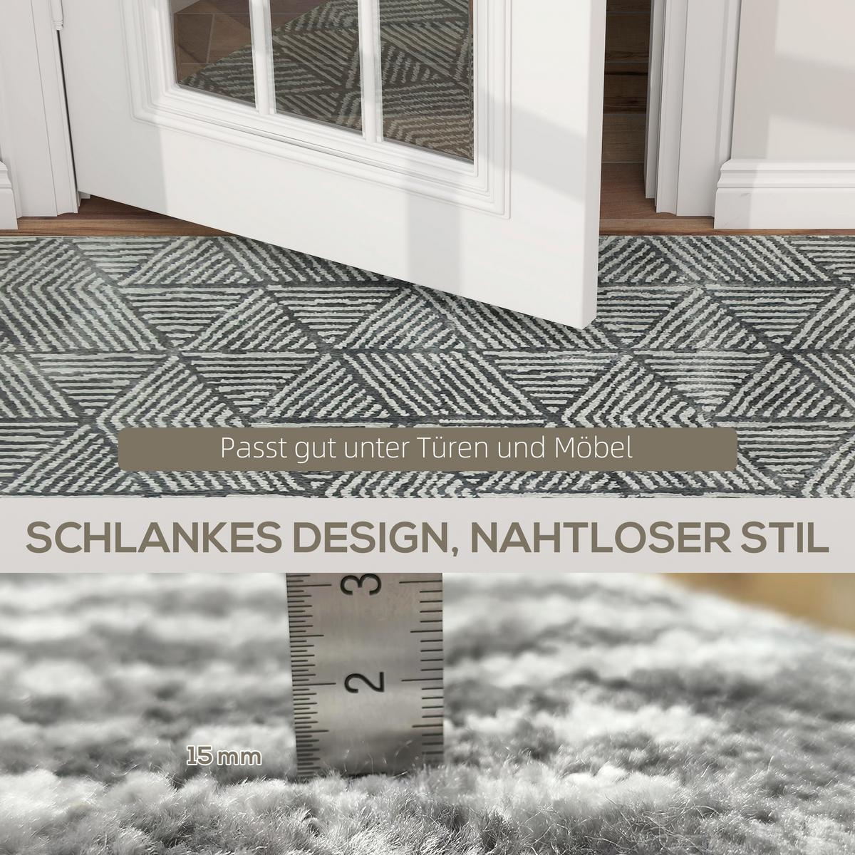 TEPPICH Polypropylen Dunkelgrau - Dunkelgrau, Kunststoff (120/170cm) - HOMCOM