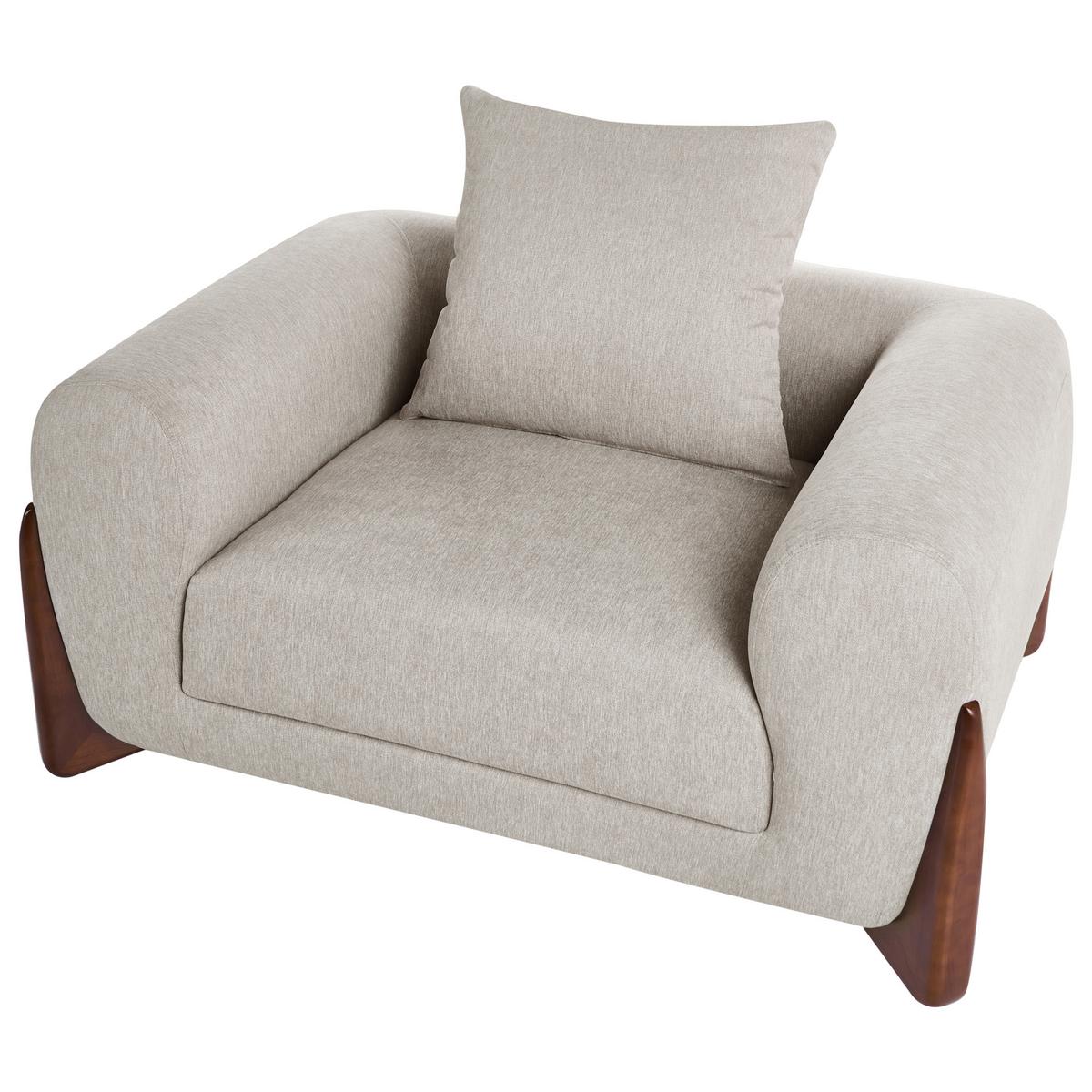 SESSEL Taupe Vinliden - Taupe, Textil (118/62/87cm) - Beliani