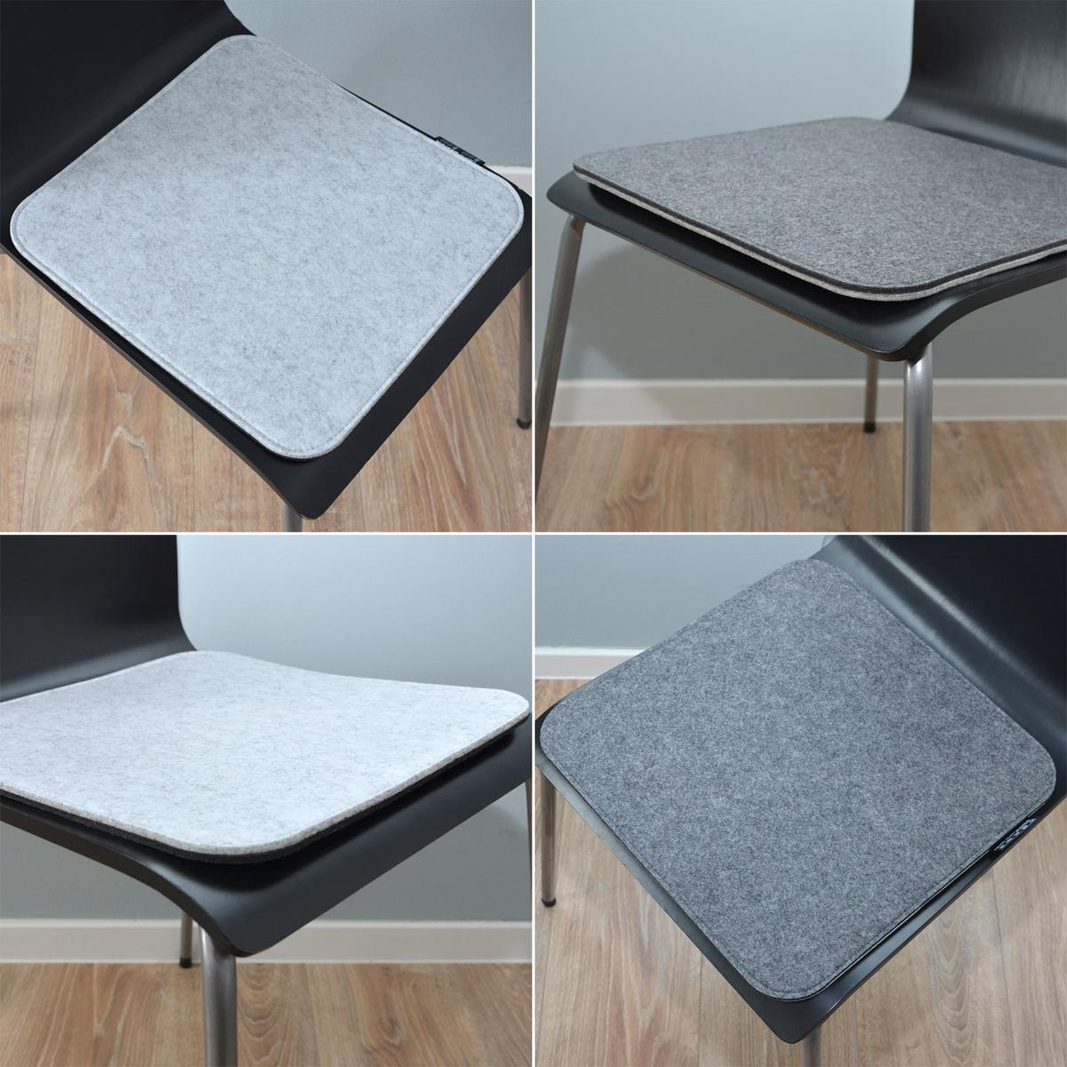 STUHLKISSEN 4er Set 35/35 cm Filz, Grau - Grau, Kunststoff (35/35/1cm) - Dunedesign