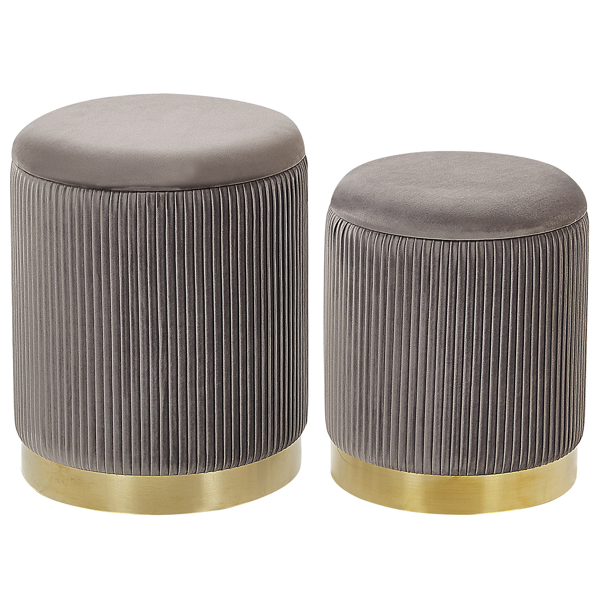 POUF Miramar 35-31/35-31/44-39 cm - Grau, Textil (35/39/35cm) - Beliani