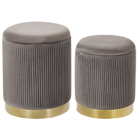 POUF Miramar 35-31/35-31/44-39 cm - Grau, Textil (35/39/35cm) - Beliani