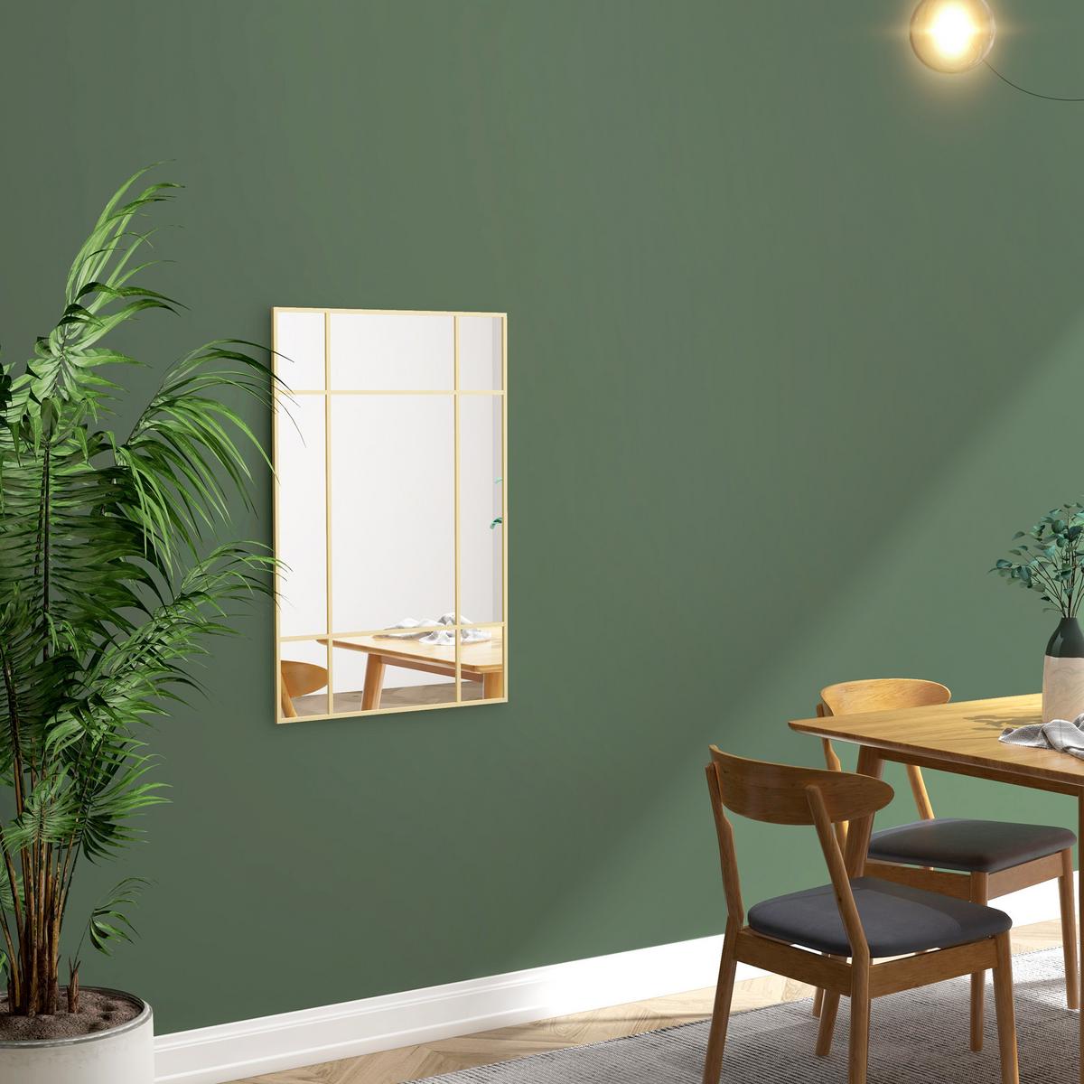 WANDSPIEGEL Glas Metall Gold - Goldfarben, Metall (2/60/90cm) - HOMCOM