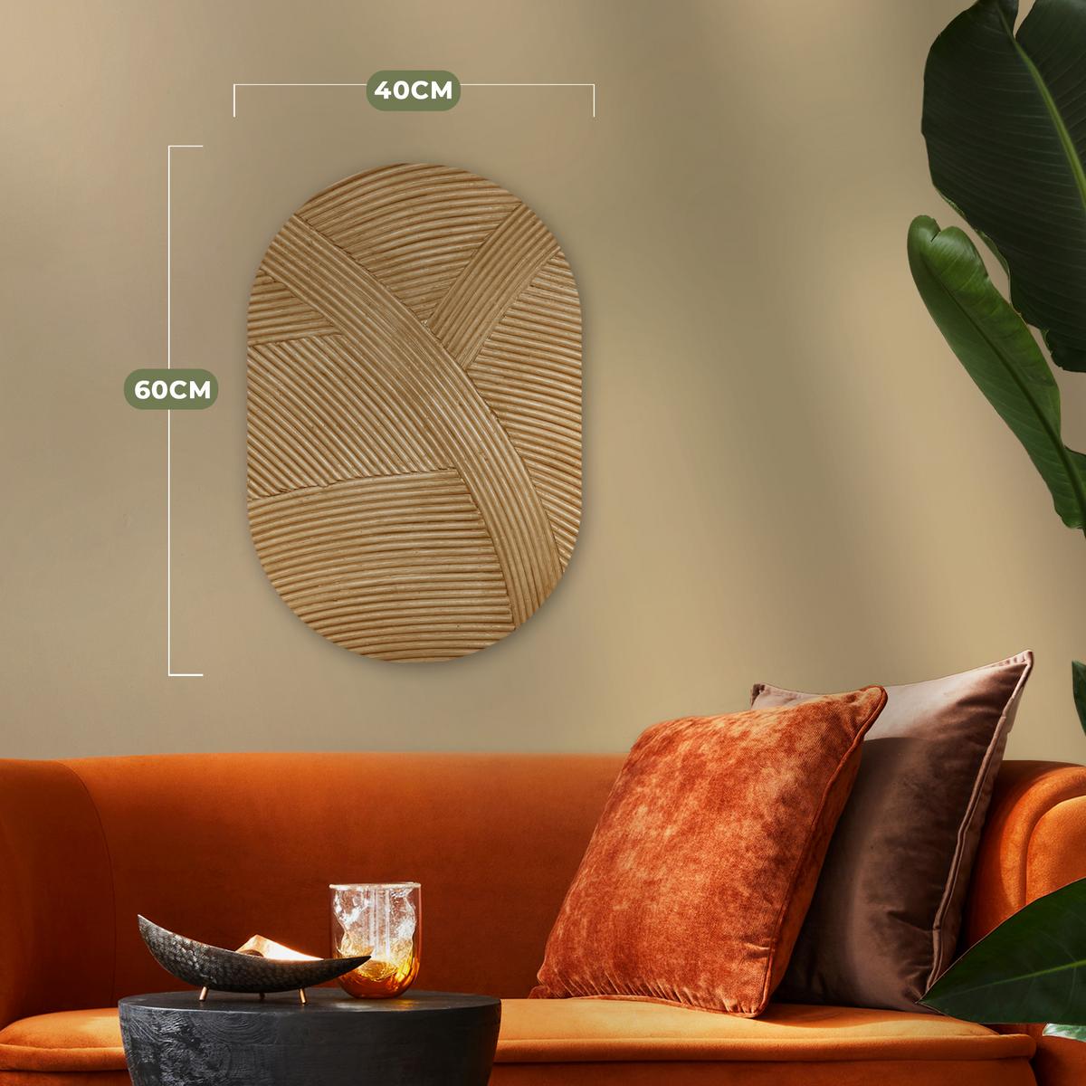 WANDBILD Struktur - Natur - Kunst - Rattan Deko Wohnzimmer 40x60 cm - Naturfarben, Kunststoff (40/60cm) - MuchoWow