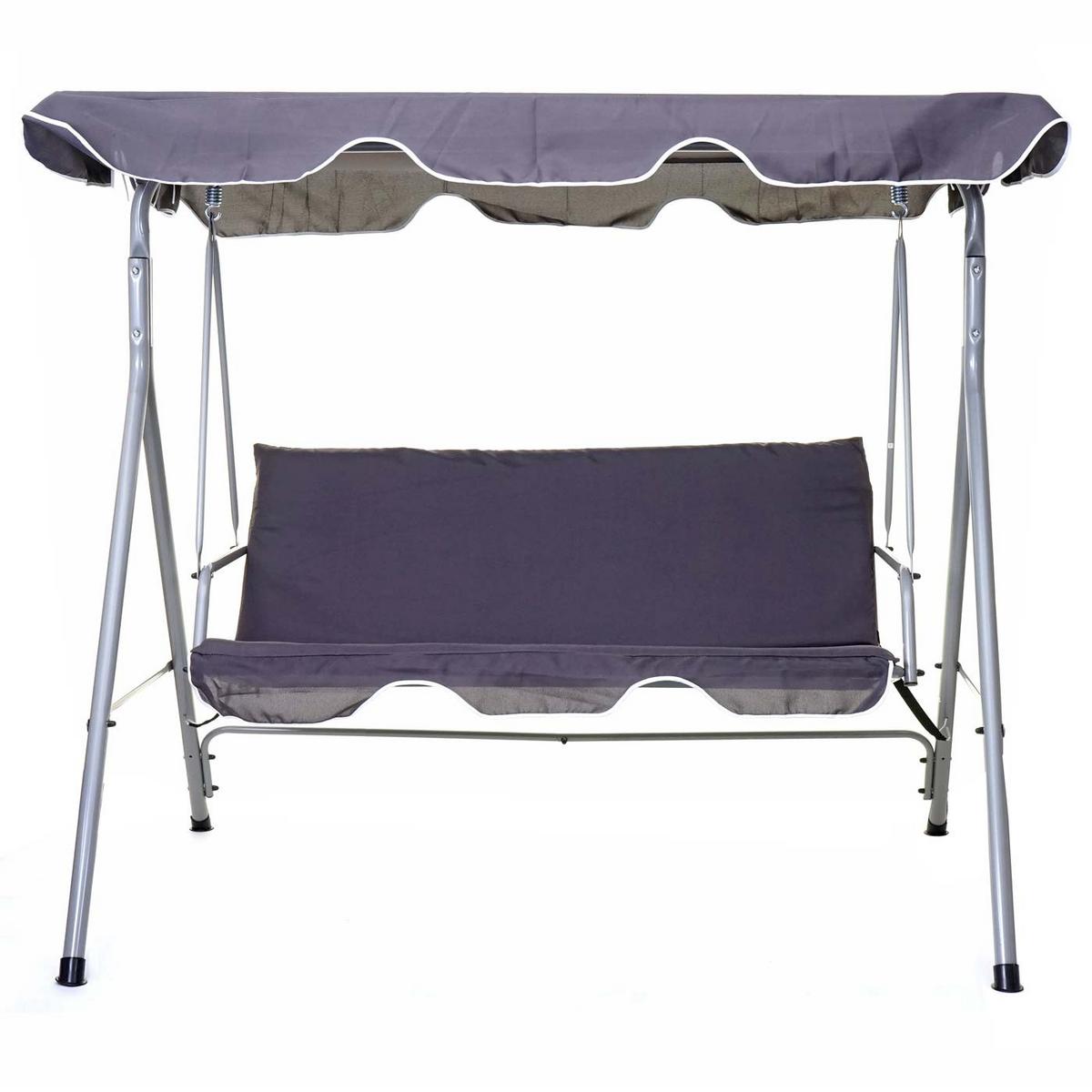 HOLLYWOODSCHAUKEL Grau - Grau, Metall (185/197/113cm) - MCW