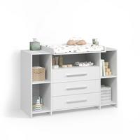 WICKELKOMMODE Torino Weiß XL mit Schubladen - Weiß, Holzwerkstoff (143/100/70cm) - Livinity®