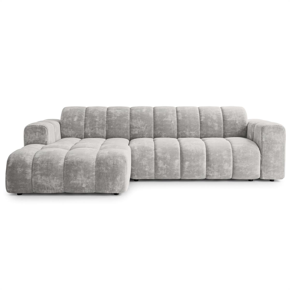 ECKSOFA SETIA LM L-S Hellgrau Chenille - Hellgrau, Holzwerkstoff (304/165cm) - MASSENO