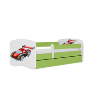 KINDERBETT Rennwagen mit Schublade und Matratze 140/70 - Grün, Holzwerkstoff (70/140cm) - RAUMHIRSCH FURNITURE