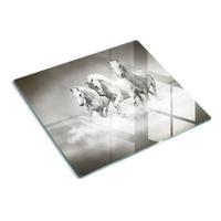 GLASPLATTE 60x52 cm Weiße Pferde - Creme, Glas (60/52cm) - TULUP