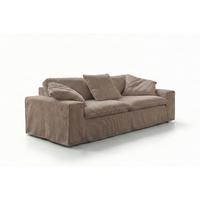 SOFA NETTA Taupe Cord - Taupe/Braun, Birkenholz/Textil (258/90/116cm) - KAWOLA