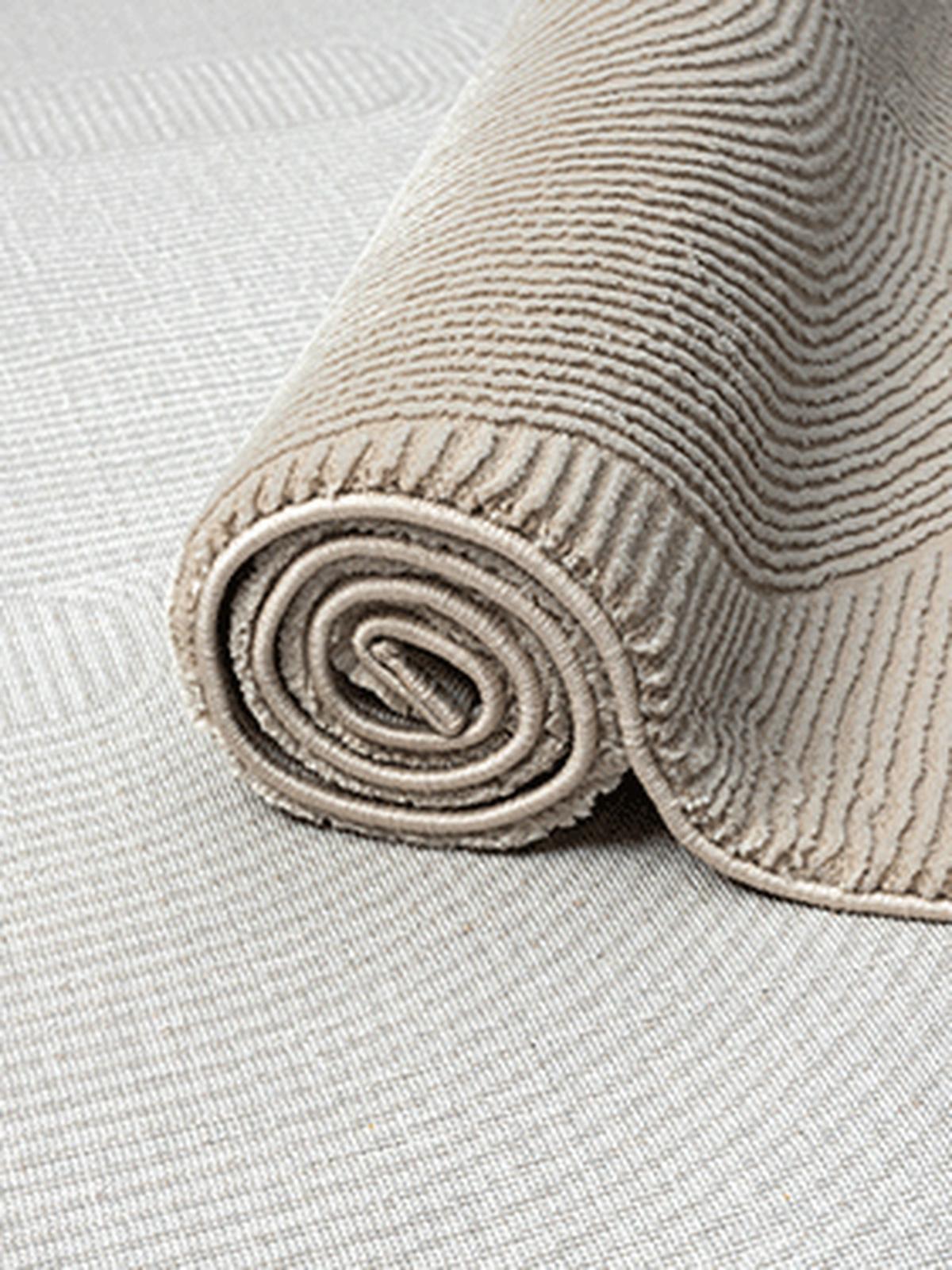 LÄUFER KASOS Waschbar Geometrisch Polyester Beige 80 x 300 cm - Beige, Textil (80/300cm) - KADIMA DESIGN