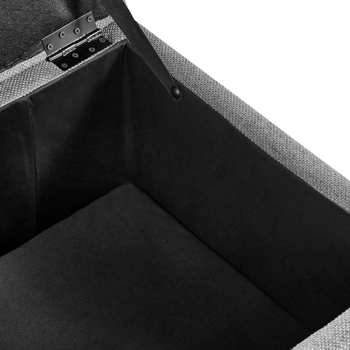 POUF mit Stauraum Stoff Hellgrau Ferndale - Hellgrau, Metall (60/46/60cm) - Beliani