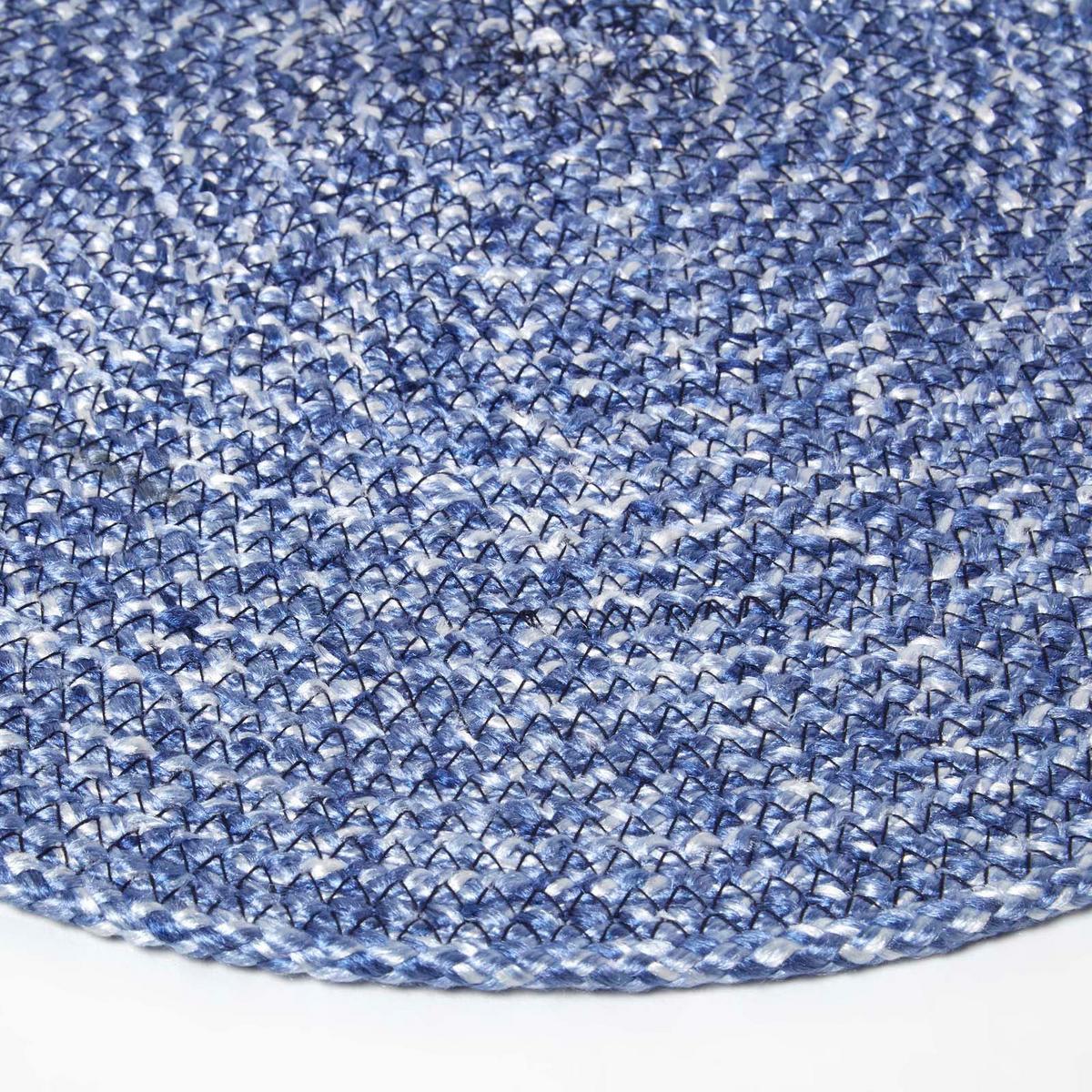 TISCHSET blau im 4er-Set, Platzsets rund geflochten, 40 cm - Blau, Textil (40/40cm) - Homescapes