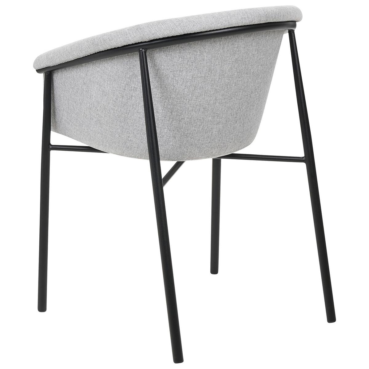 ESSZIMMERSTUHL 2er-Set Polyester Grau Ames - Grau, Textil/Metall (57/80/56cm) - Beliani