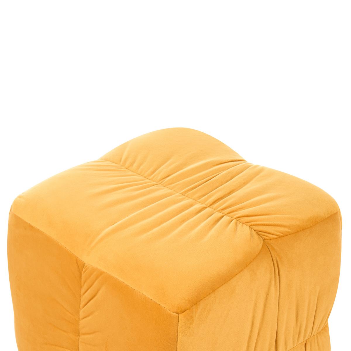 POUF Samtstoff Senfgelb Turley - Gelb, Textil (57/38/57cm) - Beliani