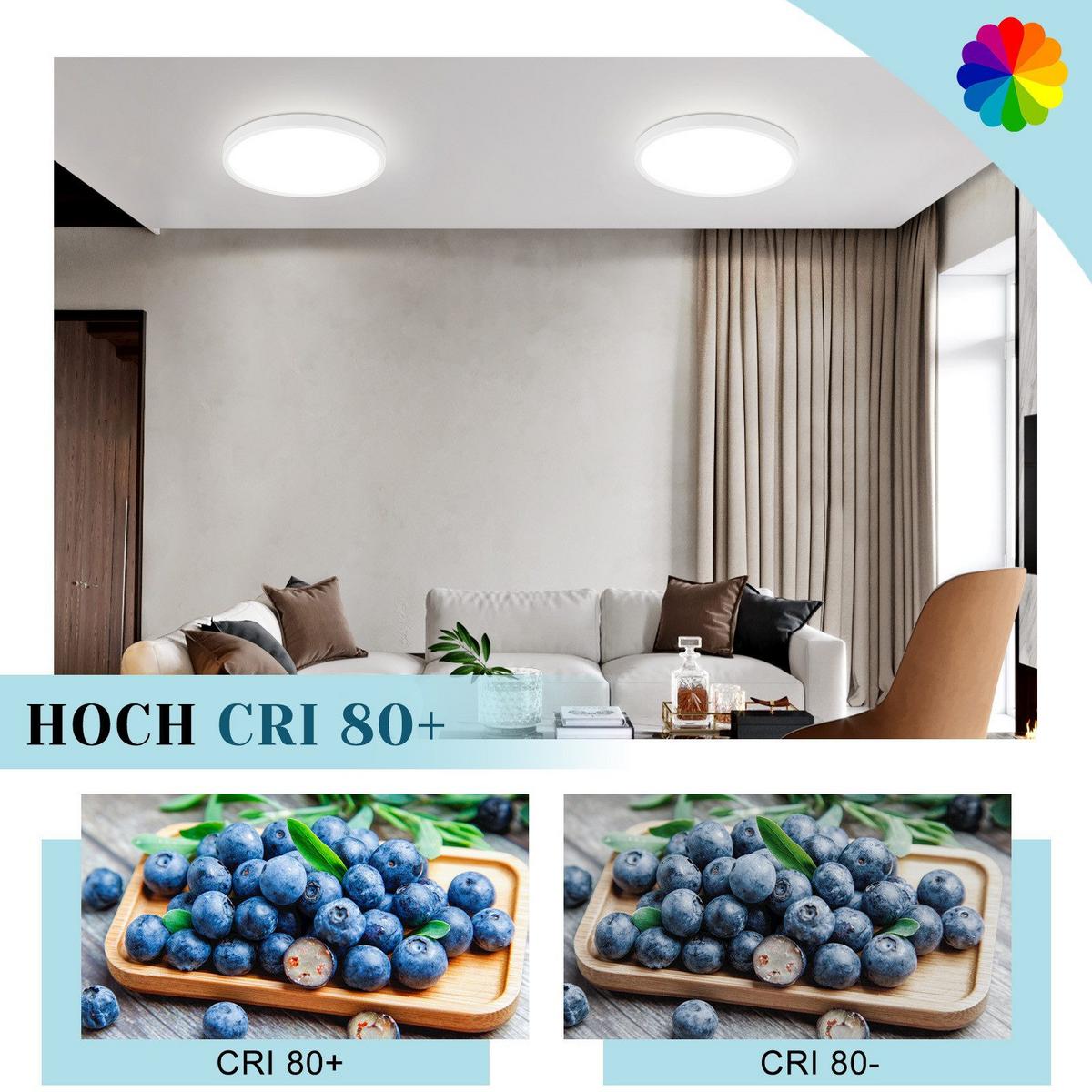 LED-DECKENLEUCHTE Warren 6000K-Kaltweiß 18/18/3 cm - Weiß, Kunststoff (18/18/3cm) - Nettlife