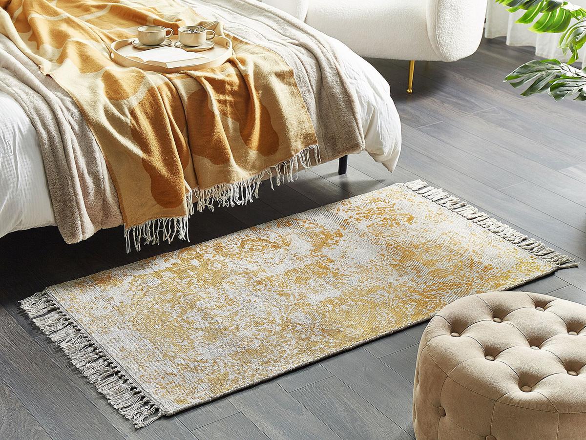 VINTAGE-TEPPICH Boyali 150/80 cm - Gelb, Naturmaterialien (80/150cm) - Beliani