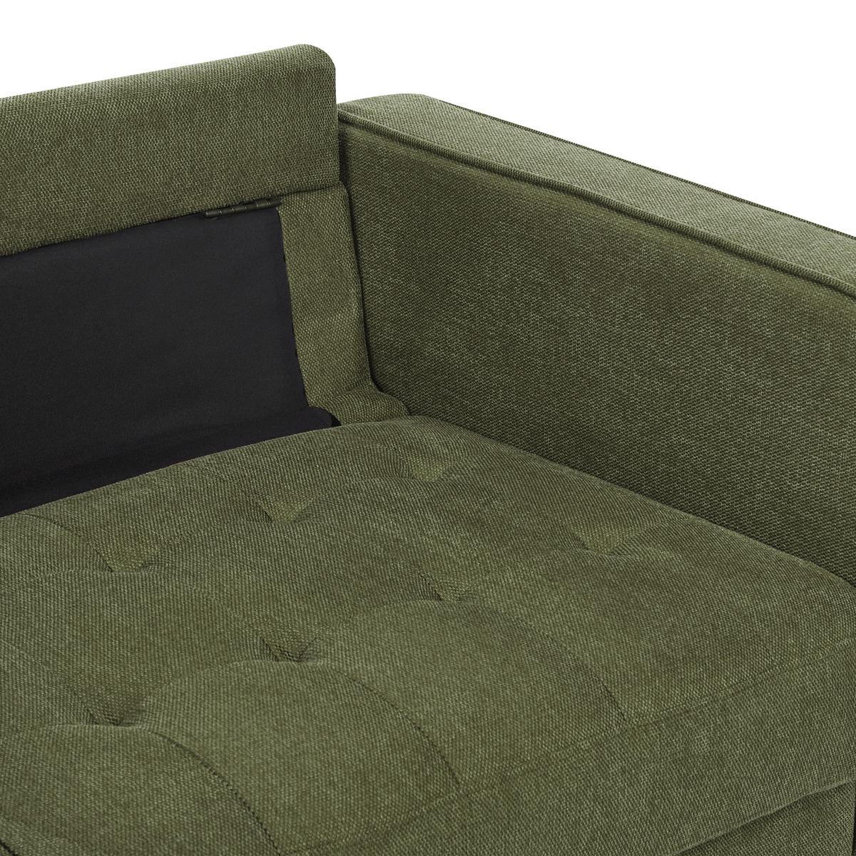 3-SITZER-SOFA dunkelgrün Nurmo - Dunkelbraun/Grün, Textil (177/78/74cm) - Beliani