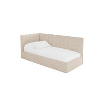 EINZELLBETT Jugendbett mit Bettkasten und Matratze H3/H4, Rechts - TULY 80x200 Beige - Kaschmir, Holzwerkstoff/Textil (80/200cm) - ALTDECOR