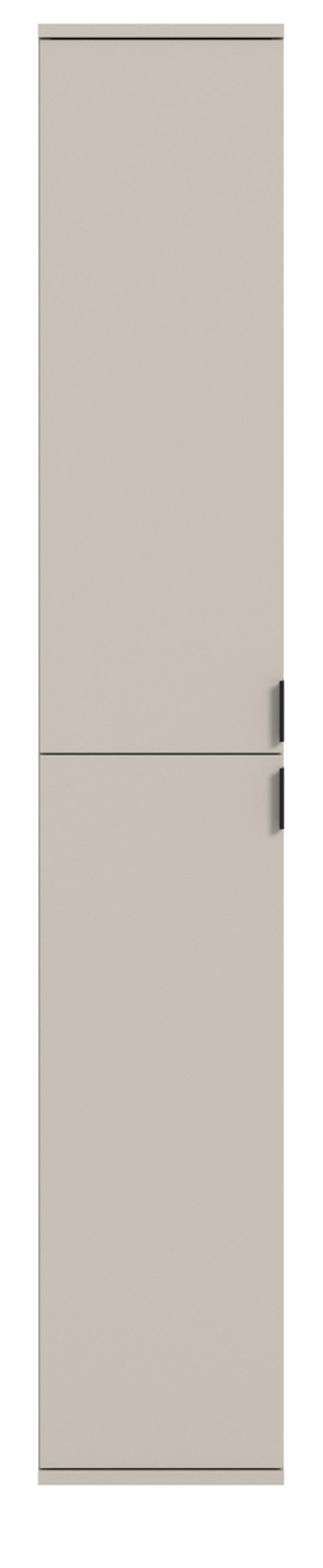 STAURAUMSCHRANK in Kaschmir 30 x 193 cm, Flurschrank mit 6 Fächern - Kaschmir/Schwarz, Holzwerkstoff/Metall (30/193/34cm) - Inn.Furn