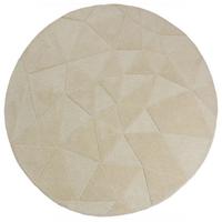 WOLLTEPPICH DEBEN, geometrisch, Natur, Ø 160 cm - Beige, Textil (160/160cm) - KADIMA DESIGN
