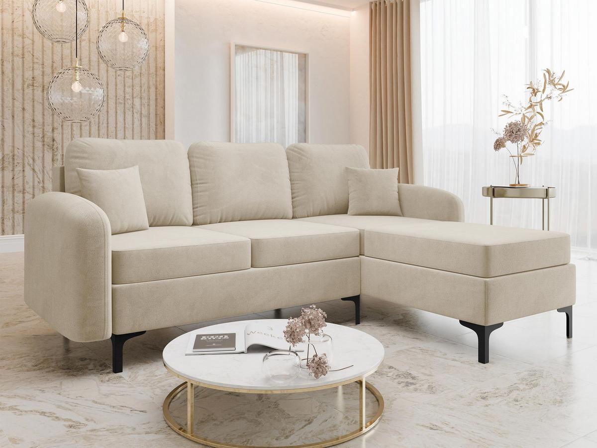 ECKSOFA Venice, Seite: Rechts - Schwarz/Grau, Holz/Textil (225/172cm) - MIRJAN24