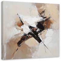 LEINWANDBILD Abstraktes Beige wie gemalt 40x40cm - Beige, Textil (40/40cm) - Feeby