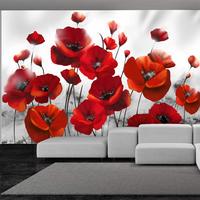 SELBSTKLEBENDE FOTOTAPETE Rot 98/70 cm - Rot/Weiß, Kunststoff/Textil (98/1cm) - KUNSTLOFT