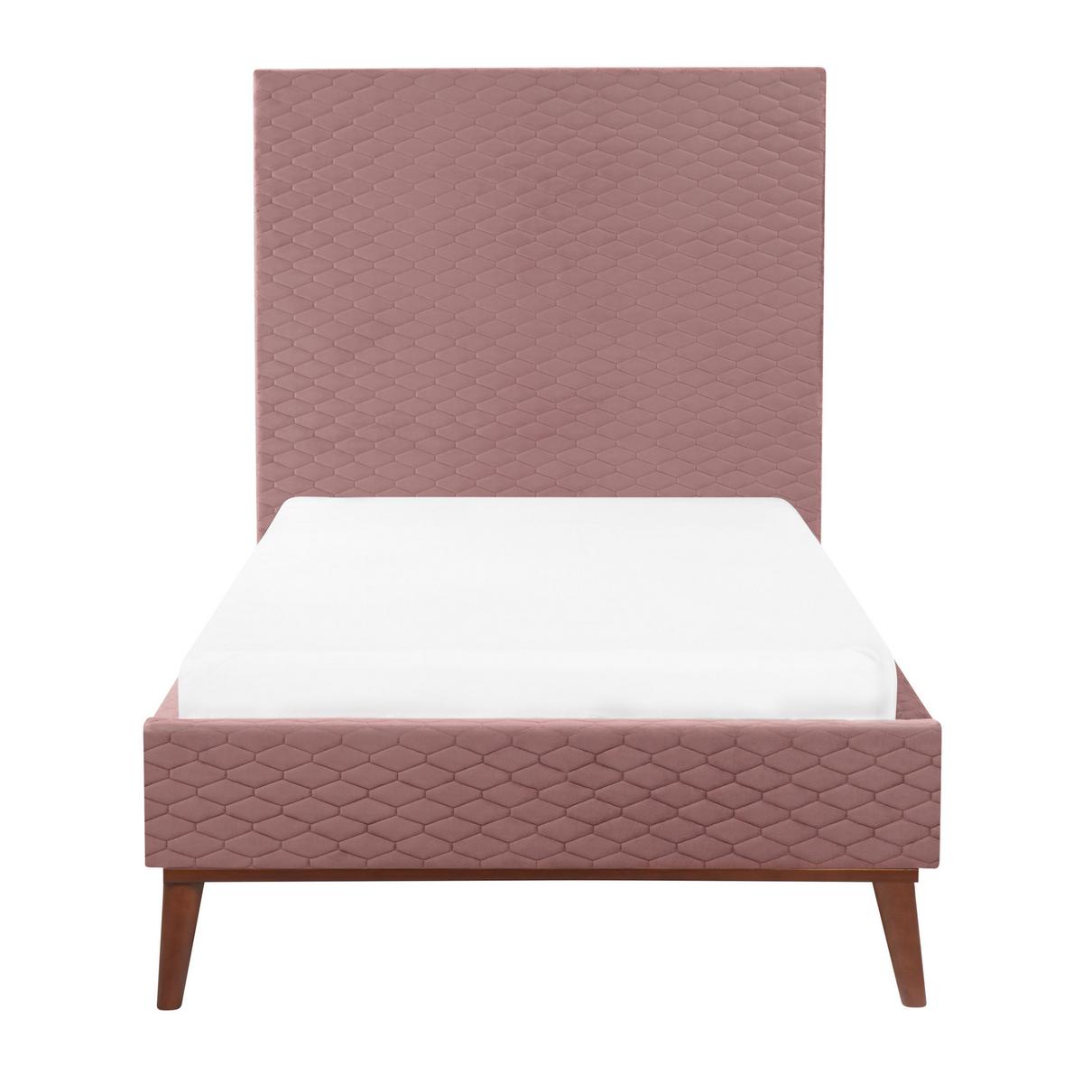 POLSTERBETT mit Lattenrost 90x200 cm Rosa Bayonne - Pink, Textil (90/200cm) - Beliani