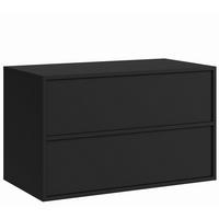 WASCHBECKENUNTERSCHRANK Mali 2 Schubladen Schwarz Matt - 80 x 46 x 54 cm - Schwarz, Holz (80/54/46cm) - Badplaats