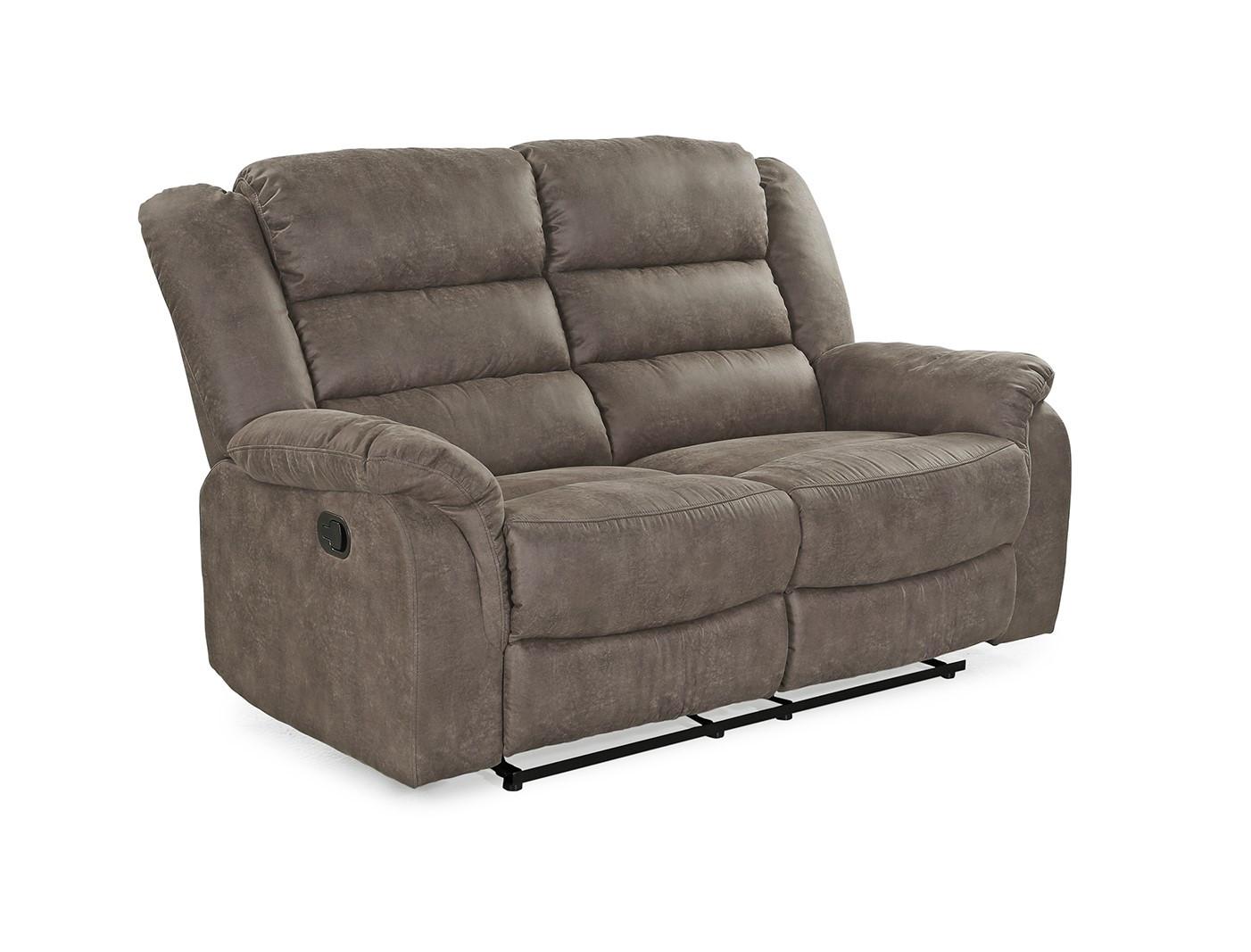 2-SITZER-RELAXSOFA Federkern, Liegefunktion verstellbar durch halbautomatische Relaxfunktion B153/T93/H103 cm, Mikrofaser Vintage Graubraun / 15133 - Graubraun/Schwarz, Textil (153/103/93cm) - luma-home