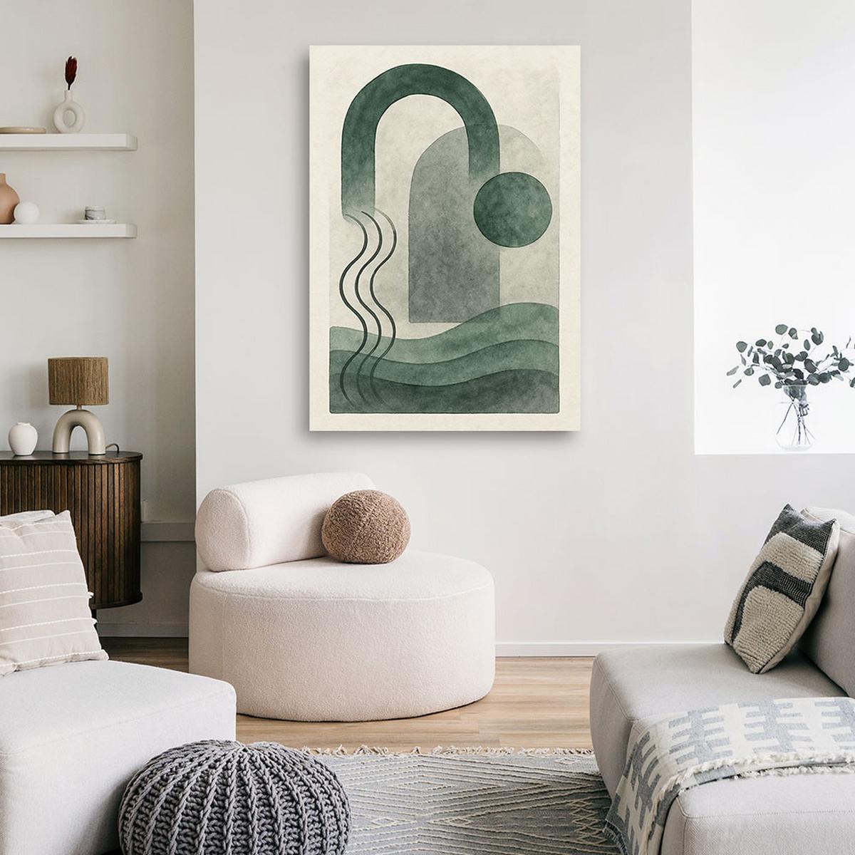 LEINWANDBILD Abstraktion 30x45cm - Grün, Textil (30/45cm) - Feeby