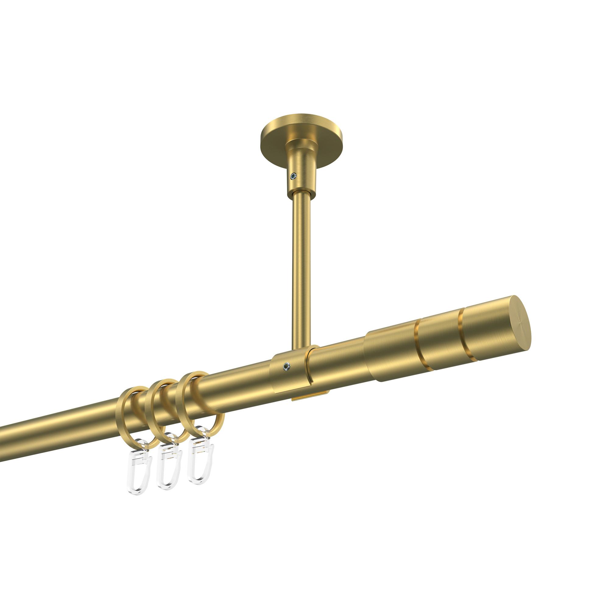 GARDINENSTANGE Sonette Elanto 540 cm (geteilt in 3 x 180 cm), 1-läufig, 20 mm Ø Messing-Optik - Messingfarben, Metall (540cm) - INTERDECO
