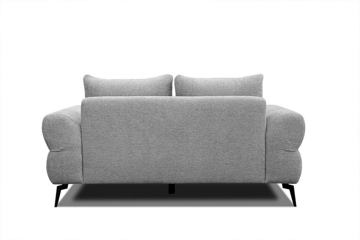 SOFA SALVINI 2-Sitzer, hellgrau - Hellgrau/Schwarz, Holzwerkstoff/Textil (176/88/99cm) - Wozimo