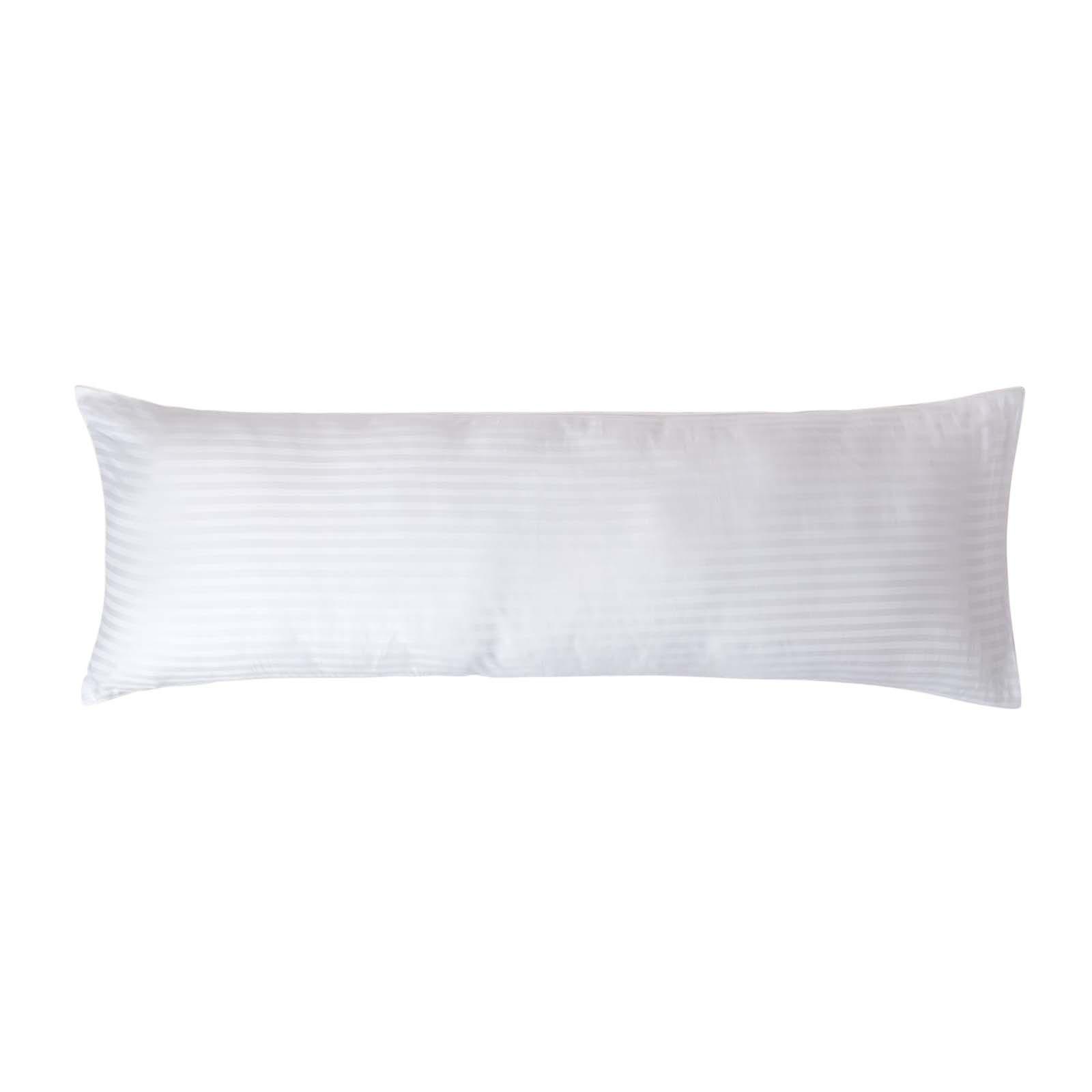 SEITENSCHLÄFERKISSENBEZUG Damast-Streifen, 48/136 cm - Weiß, Textil (50/140cm) - Homescapes