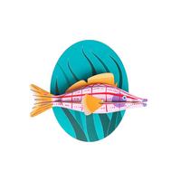 WANDDEKO Langnasen-Falkenfisch 20/4 cm - Multicolor, Wellpappe (20/4/17cm) - Studio Roof