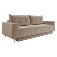 SCHLAFSOFA Santi - Hellbraun, Holz/Textil (244/88/96cm) - MIRJAN24