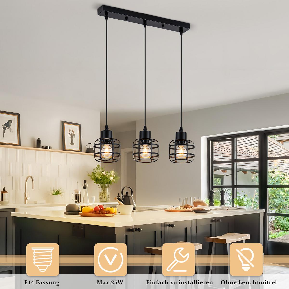 PENDELLEUCHTE Lillian 43/10/140 cm - Schwarz, Metall (43/10/140cm) - ZMH
