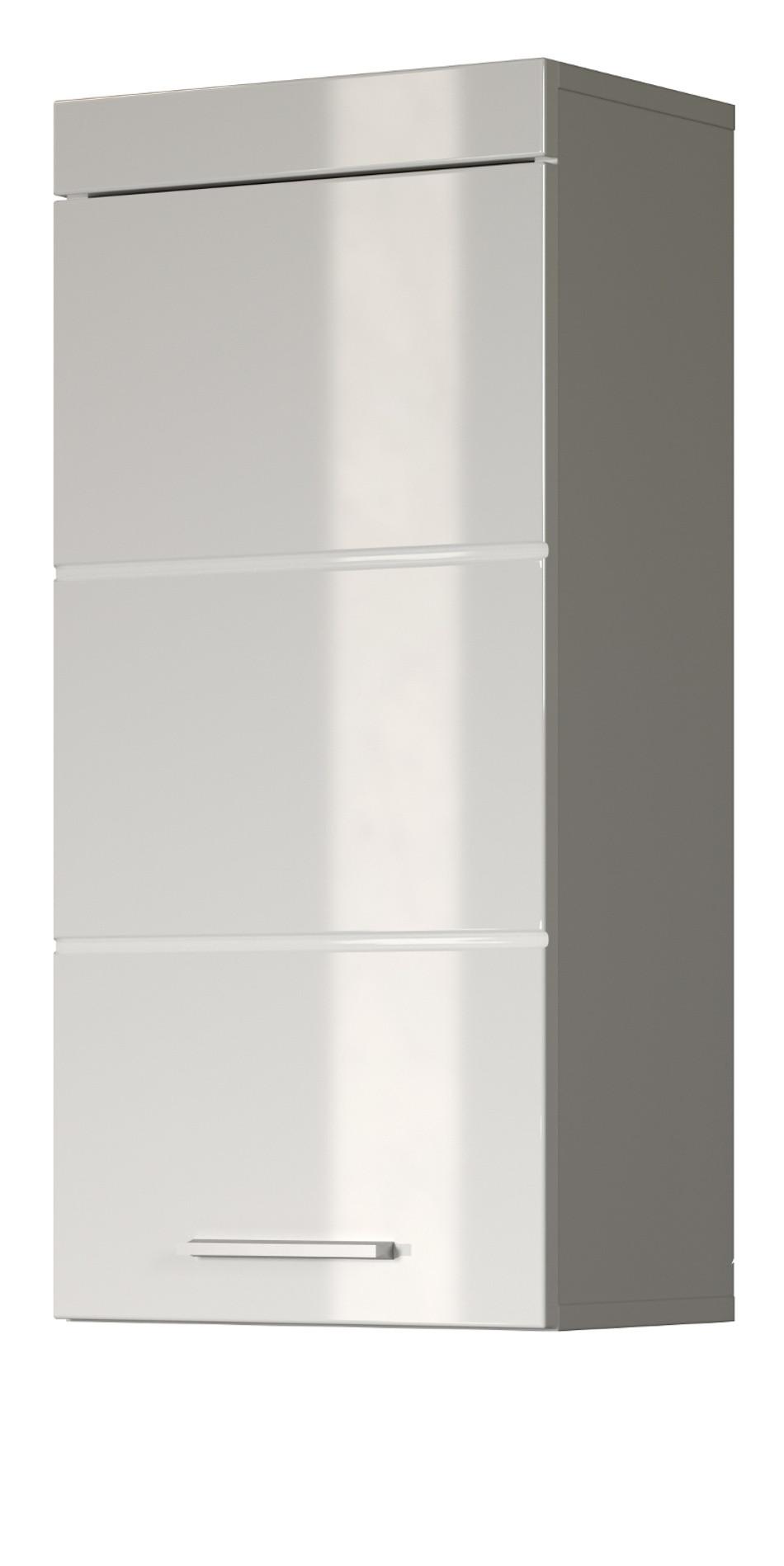 HÄNGESCHRANK weiß Hochglanz 37 x 77 cm, Badschrank hängend - Weiß, Holzwerkstoff/Kunststoff (37/77/23cm) - Top.Furn