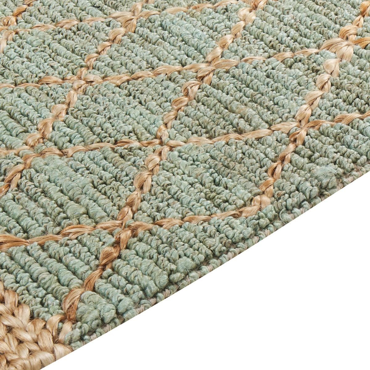 TEPPICH Grün 80/300 cm Jute Tellikaya - Beige, Textil (80/300cm) - Beliani