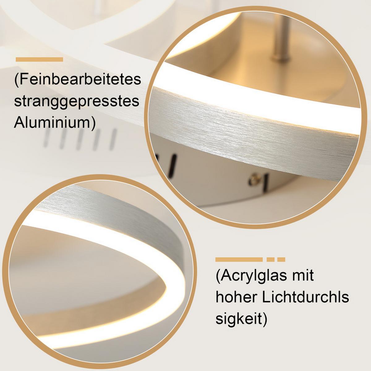 LED-DECKENLEUCHTE Emmendingen II 40/59cm - Silberfarben, Metall (40/59/12cm) - Nettlife